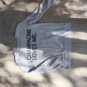 Chaser Champagne Loves Me Sweatshirt Size Small